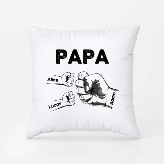 0263PFR2 bosse de poing de papi enfants coussin a personnaliser pour papy