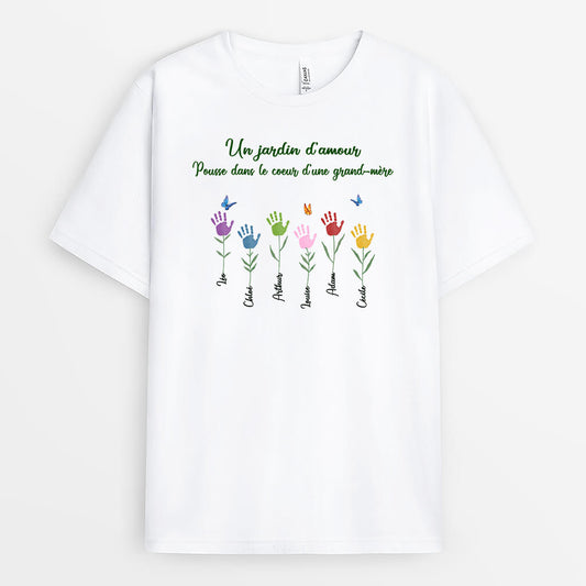 0284A148AFR1 cadeau Personnalise T shirt mains maman mamie