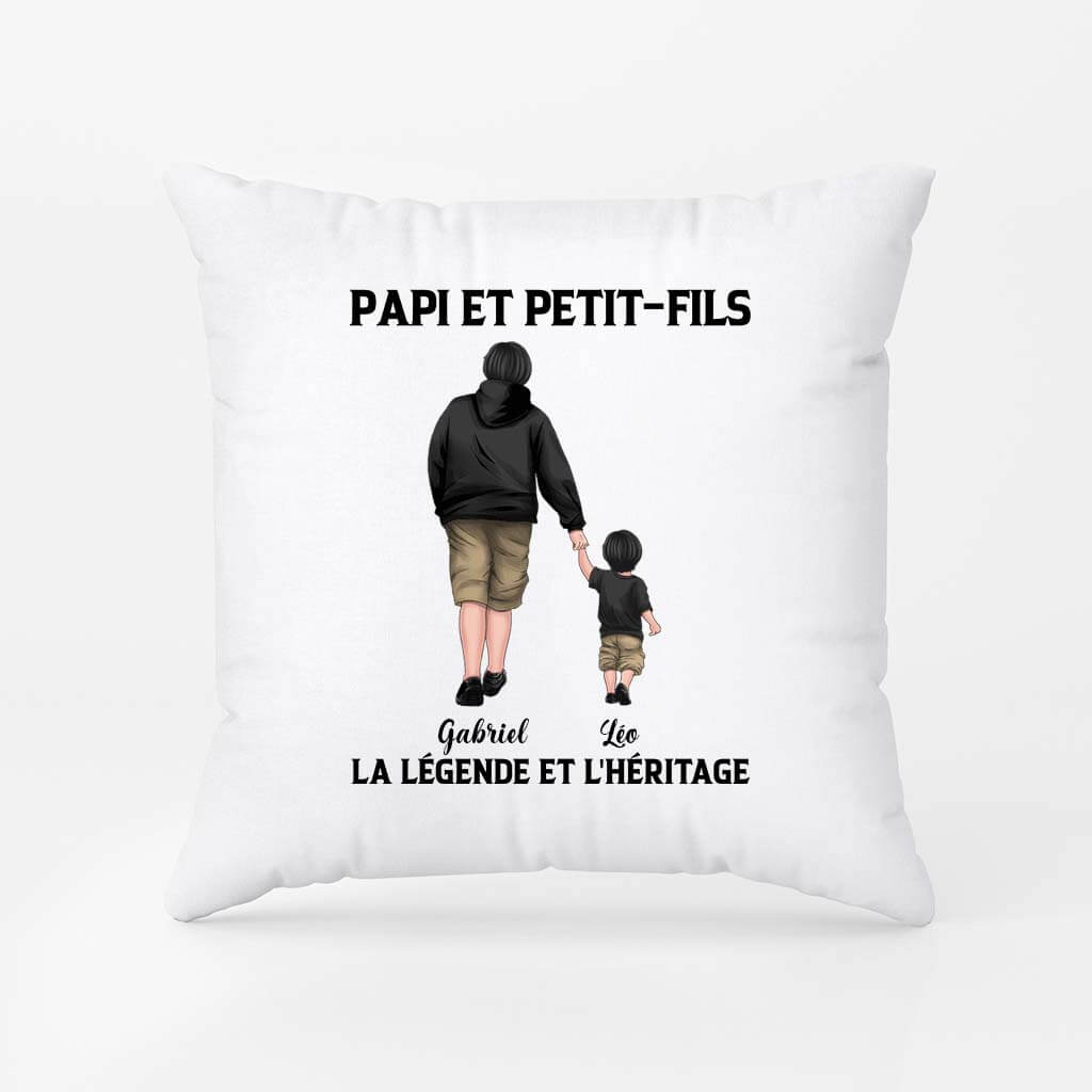 0299PFR1 papy et petit enfant coussin personnalise pour papy