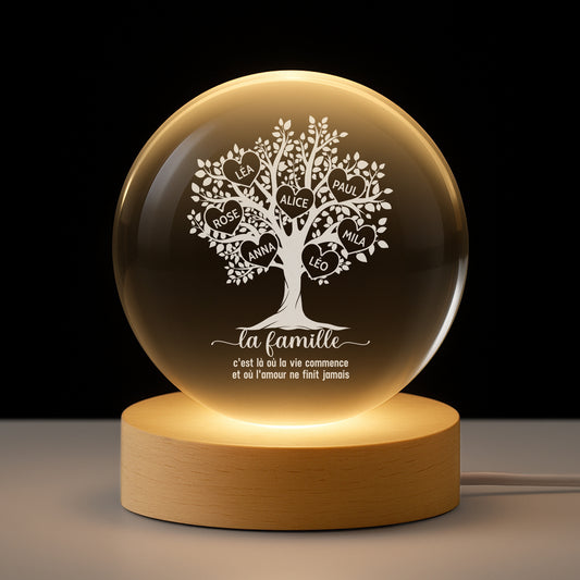 0373LFR1 veilleuse boule de cristal personnalisee prenom arbre de famille avec amour 0373l6p5i