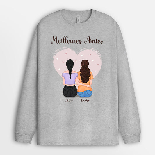 0443w247fFR2 Cadeau Personnalise Sweat shirt Soeurs Meilleures Amies