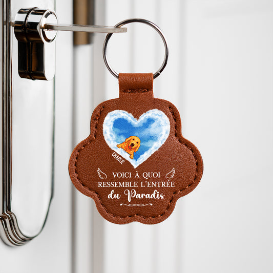 0483AFR2 porte cle poil chien chat personnalise photo commemorative entree du paradis 0483ajsp5c