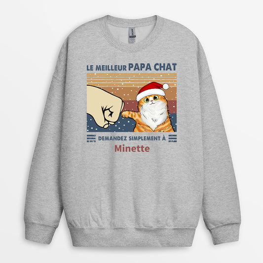 0528WFR2 sweatshirt personnalise meilleur papa chat noel 0528w5l8d_1906c008 33de 4c89 8bac 5d3855a3f26a
