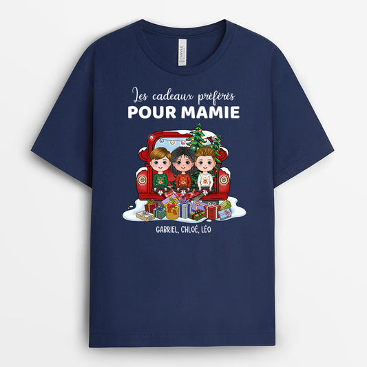 0539AFR1 Cadeau Personnalise T shirt Petits Enfants Mamie Papi