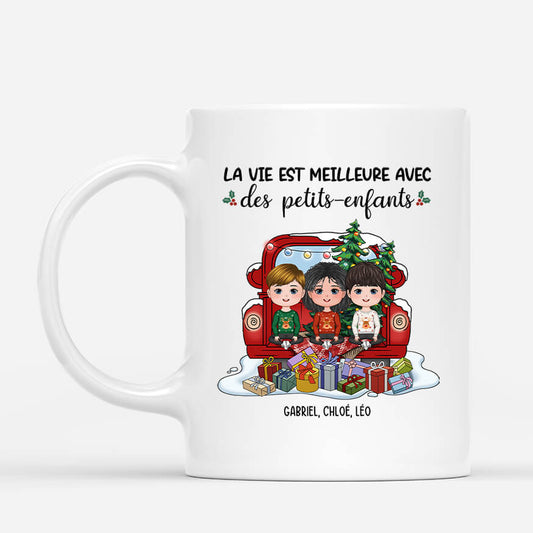 0543MFR1 Cadeau Personnalise Mug Petits Enfants Mamie Papi