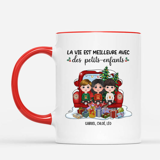 0543MFR2 Cadeau Personnalise Mug Petits Enfants Mamie Papi