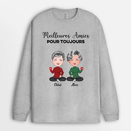 0574n230fFR2 Cadeau Personnalise Manches Longues Meilleures Amies Noel