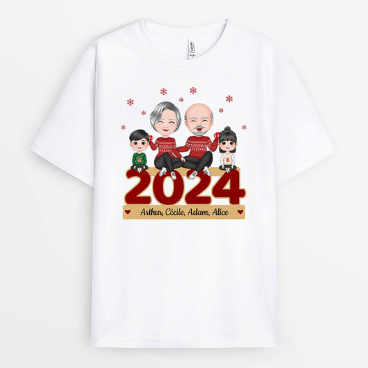 0612AFR1 Cadeau Personnalise T shirt Famille Noel