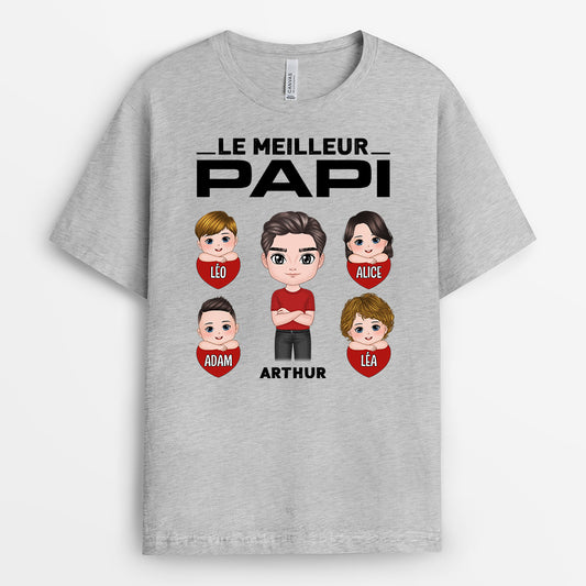 0739Afr1 Cadeau Personnalise T shirt Le Meilleur Papa Papi