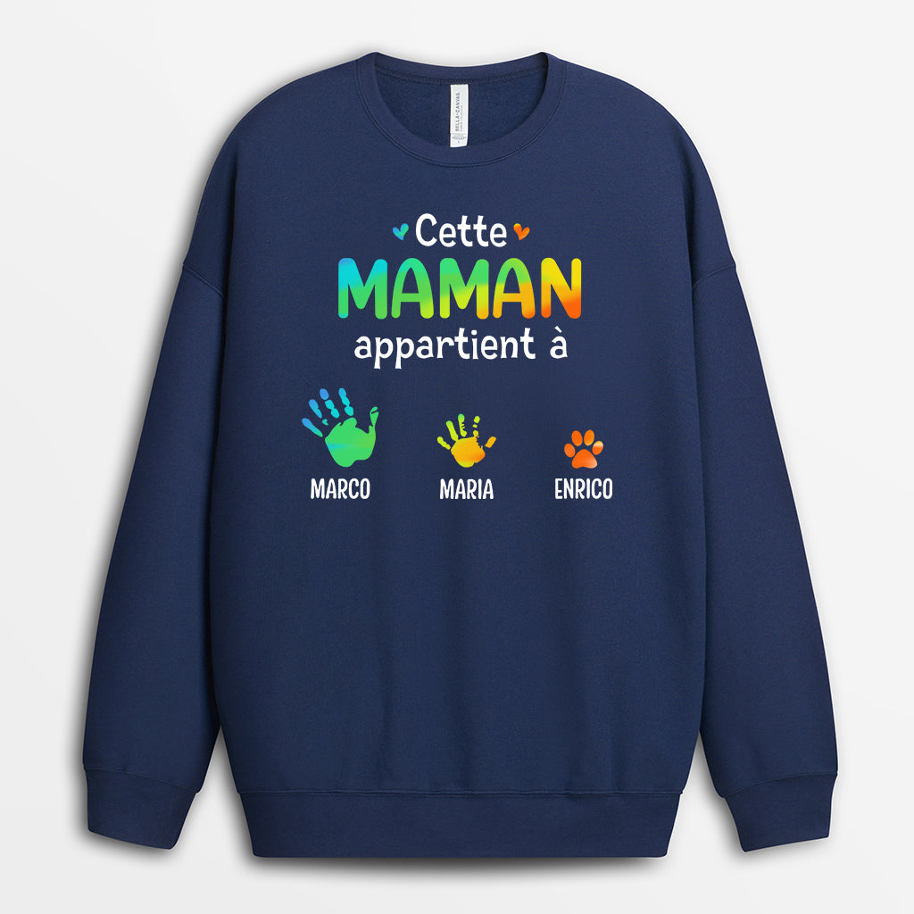 0748WFR2 Cadeau Personnalise Sweat shirt Mamie Maman_jpg