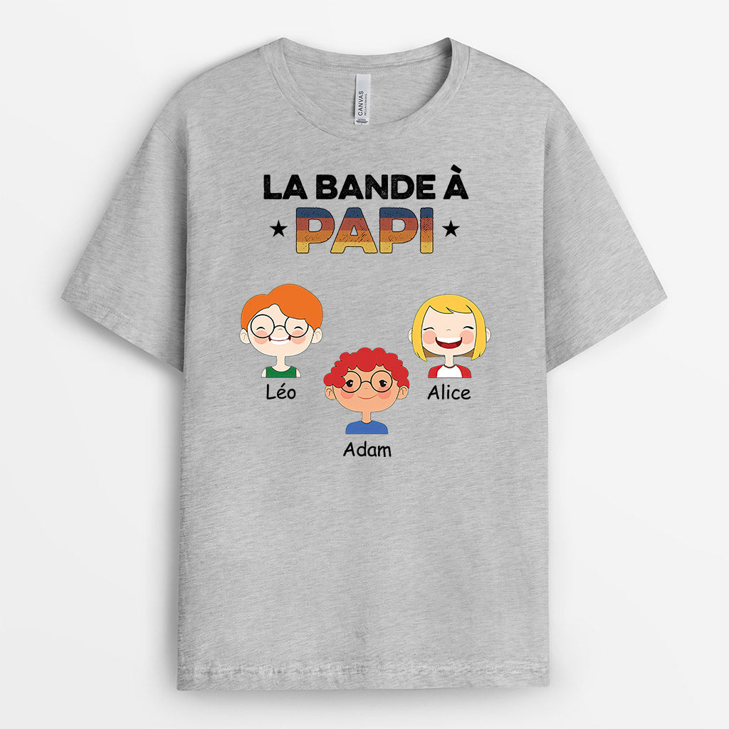 0755AFR2 Cadeau Personnalise T shirt Bande Papa Papi