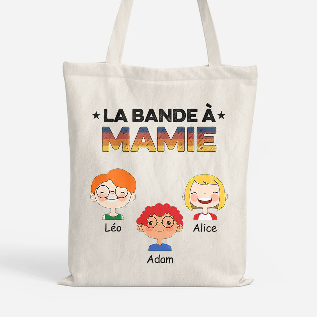 0755BFR1 tote bag la bande a mamie clair personnalise