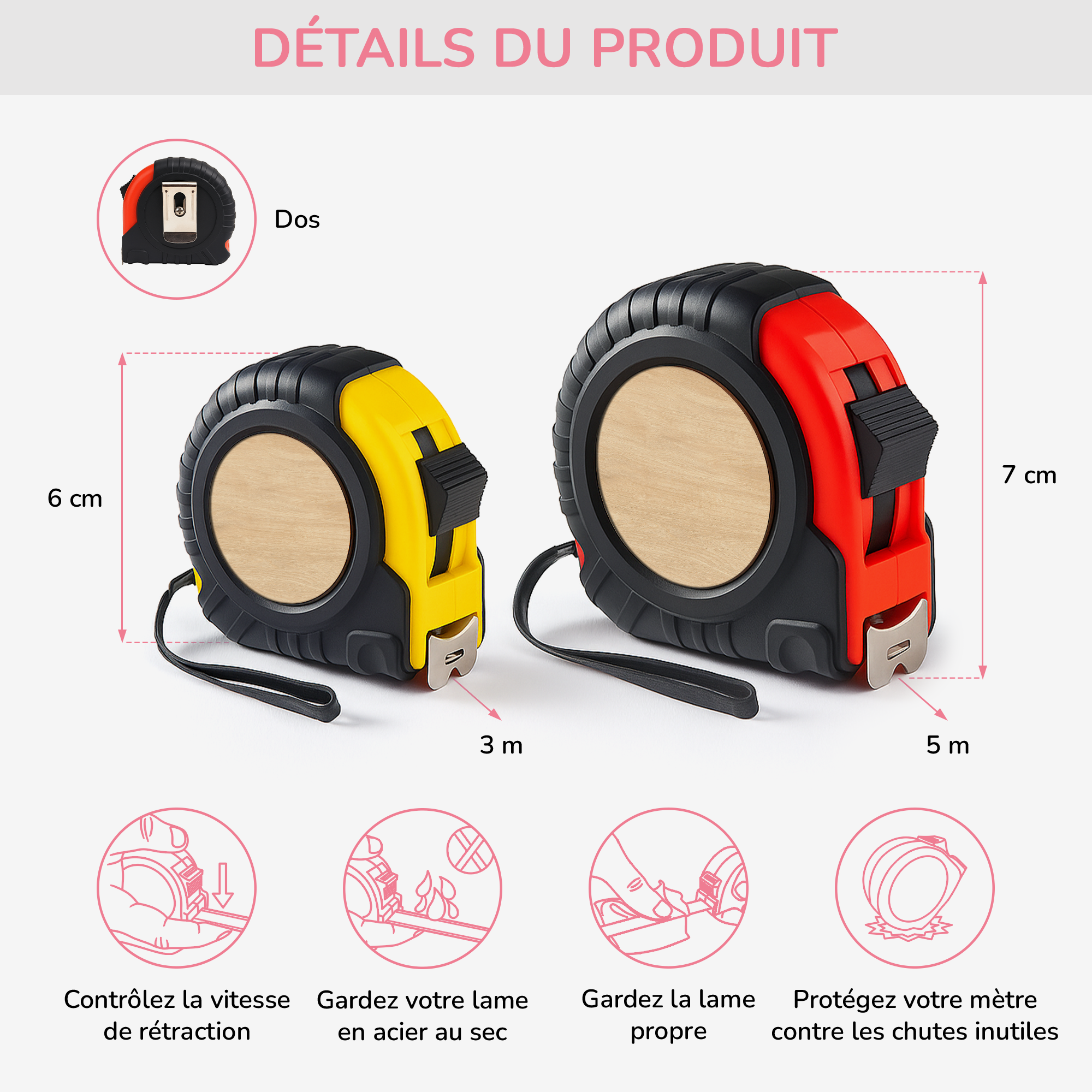 0771OFR3 metre ruban personnalisable meilleur papa 0771ott0b