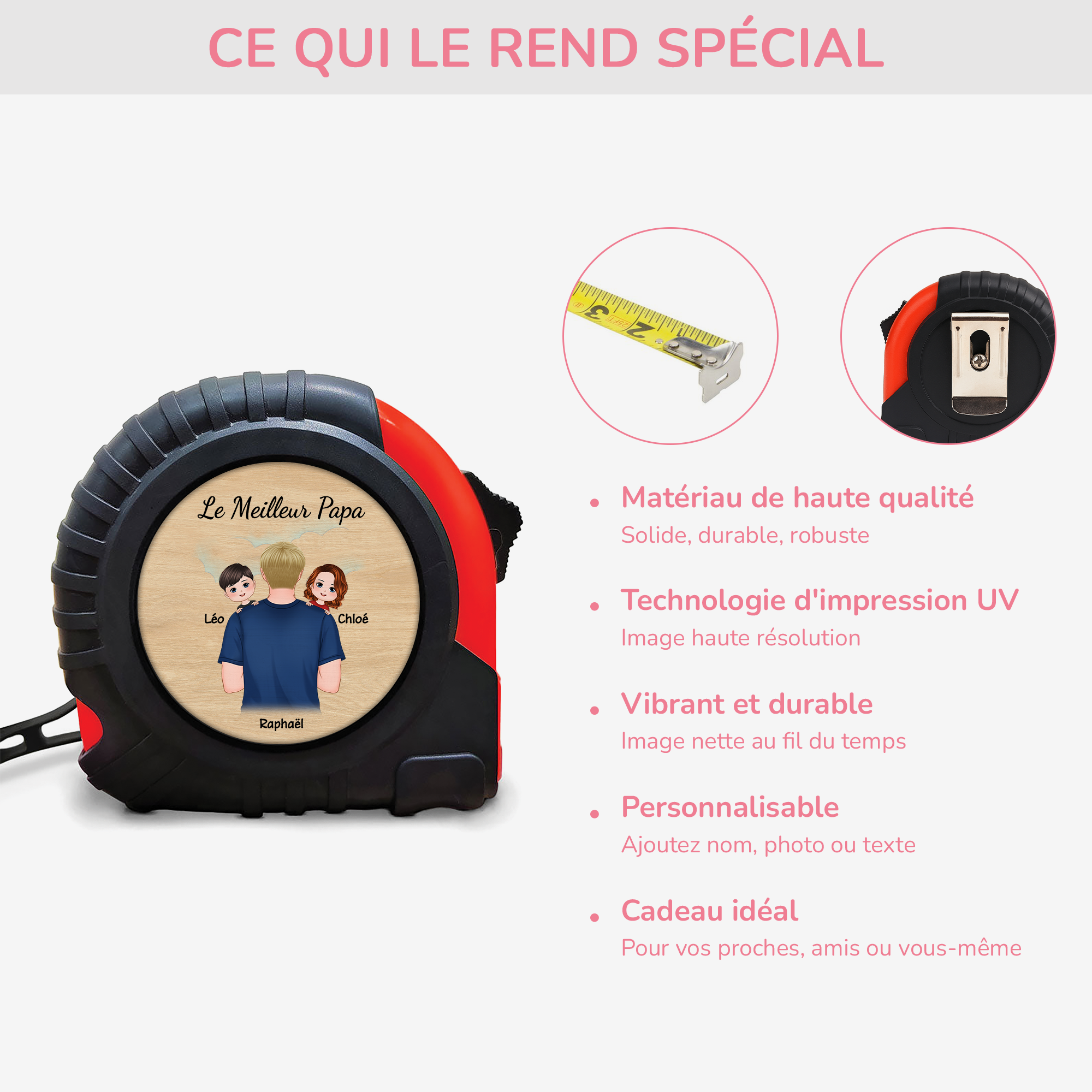 0771OFR4 metre ruban personnalisable meilleur papa 0771ott0b