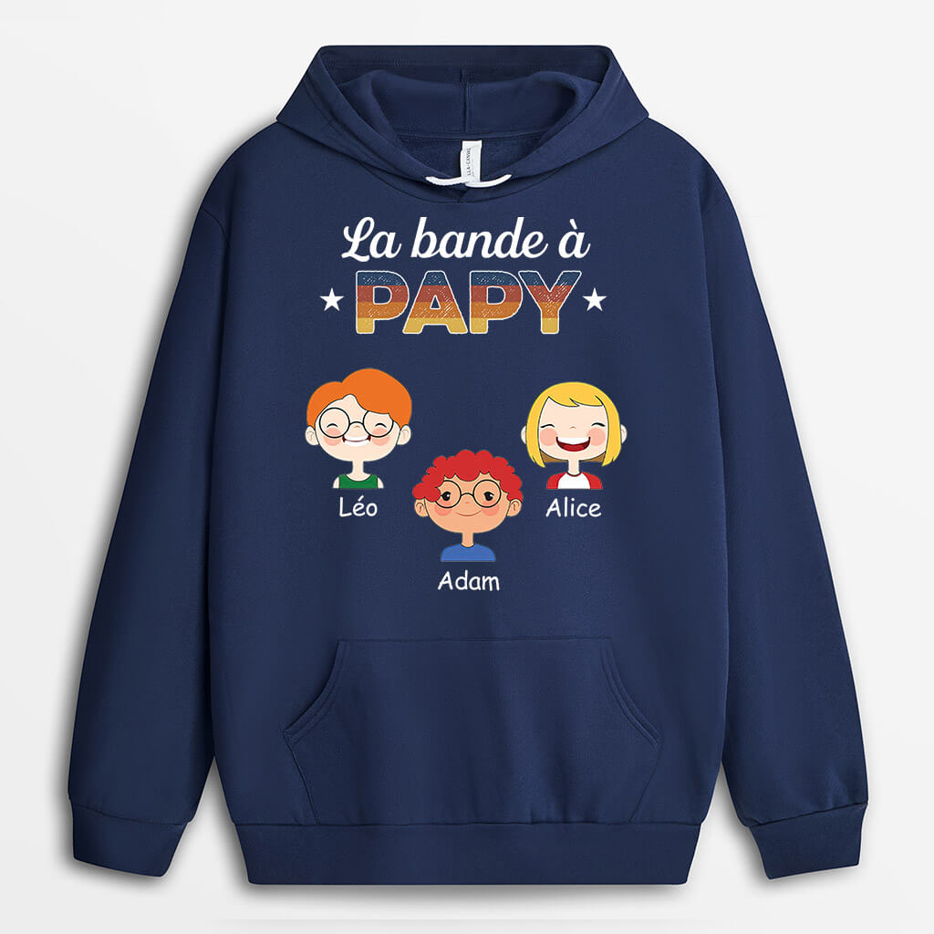 0793HFR2 Cadeau Personnalise SweataCapuche Bande Papa Papi
