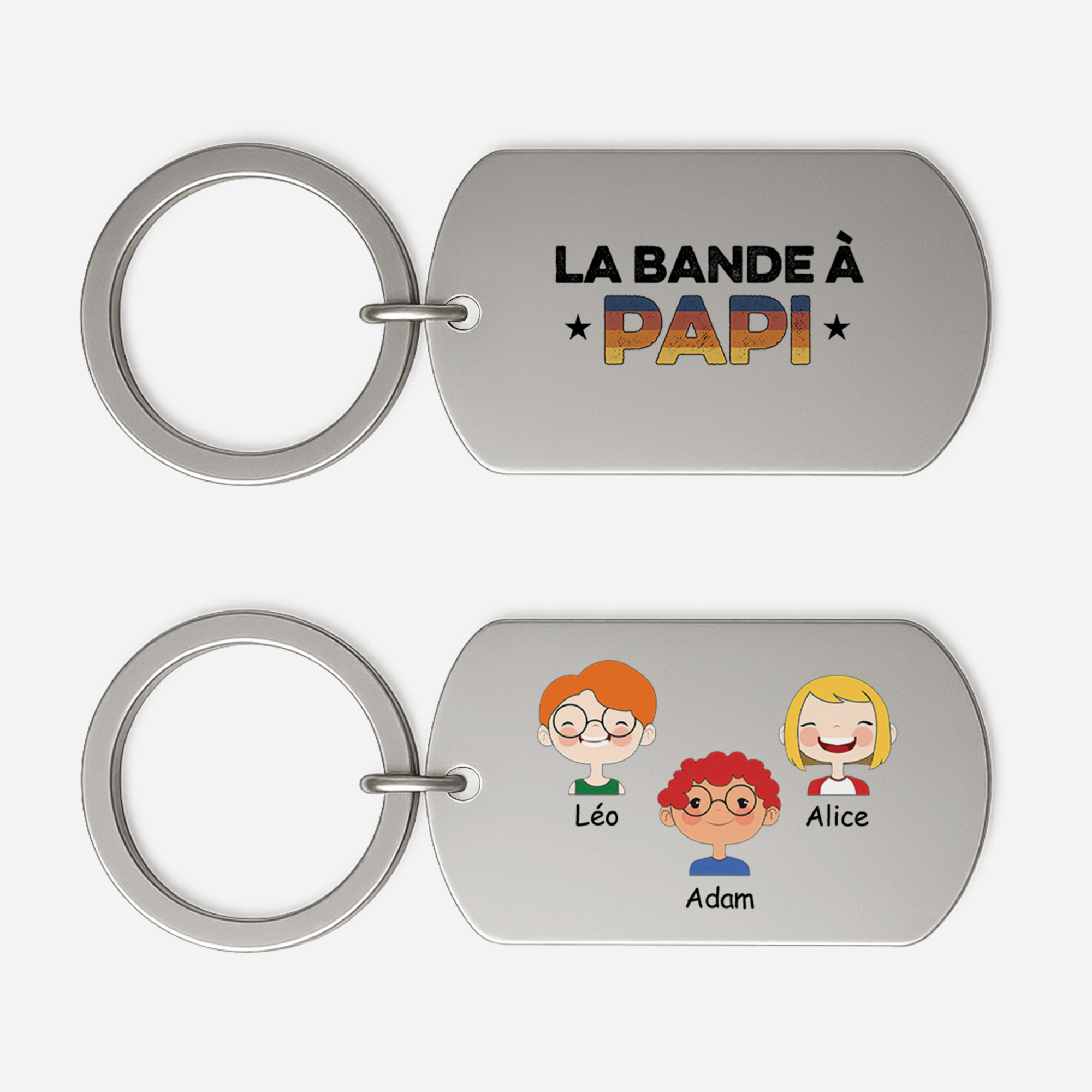 0793JFR1 porte cle aluminium personnalise la bande a papy vintage 0793j8n7b