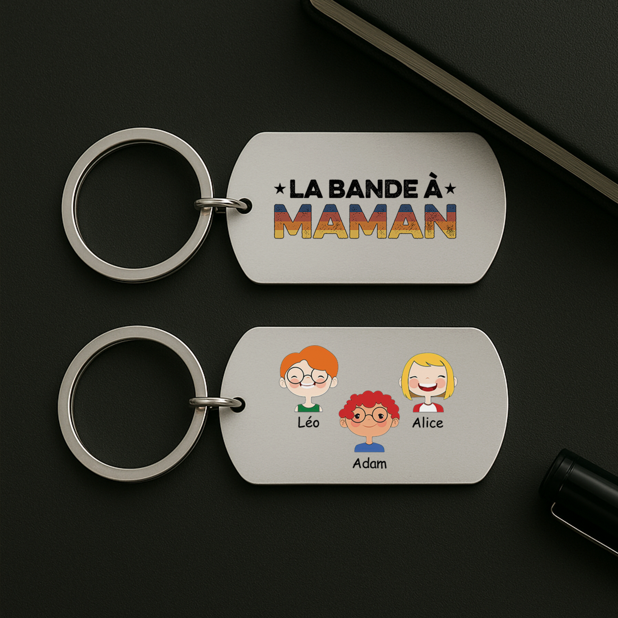 0793JFR2 porte cle aluminium personnalise la bande a papy vintage 0793j8n7b_d0470658 77c2 466c b40e edeb2fe52ffe