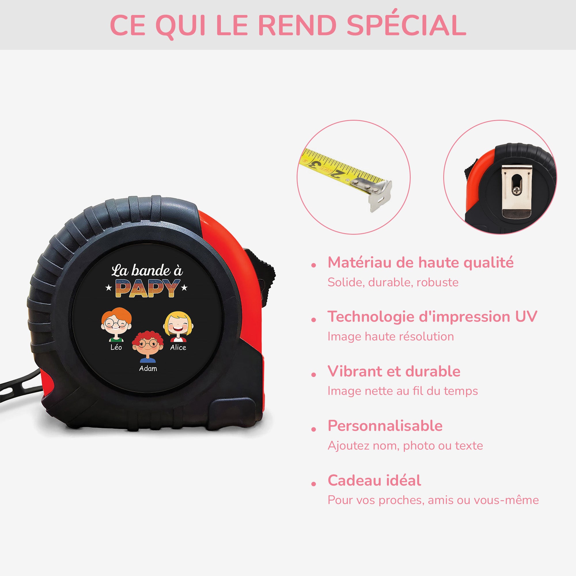 0793OFR4 metre ruban personnalisable la bande a papy sombre 0793o8m7b