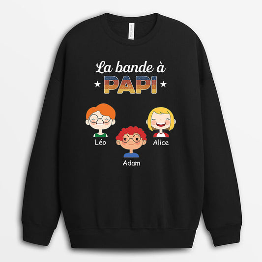 0793WFR3 Cadeau Personnalise Sweat shirt Bande Papa Papi