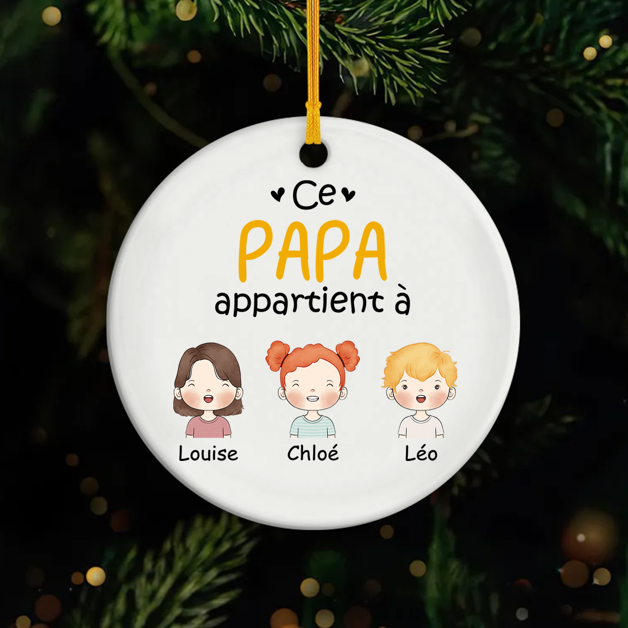 0827OFR1 ornement ceramique personnalise ce papa appartient a version pastel 0827o