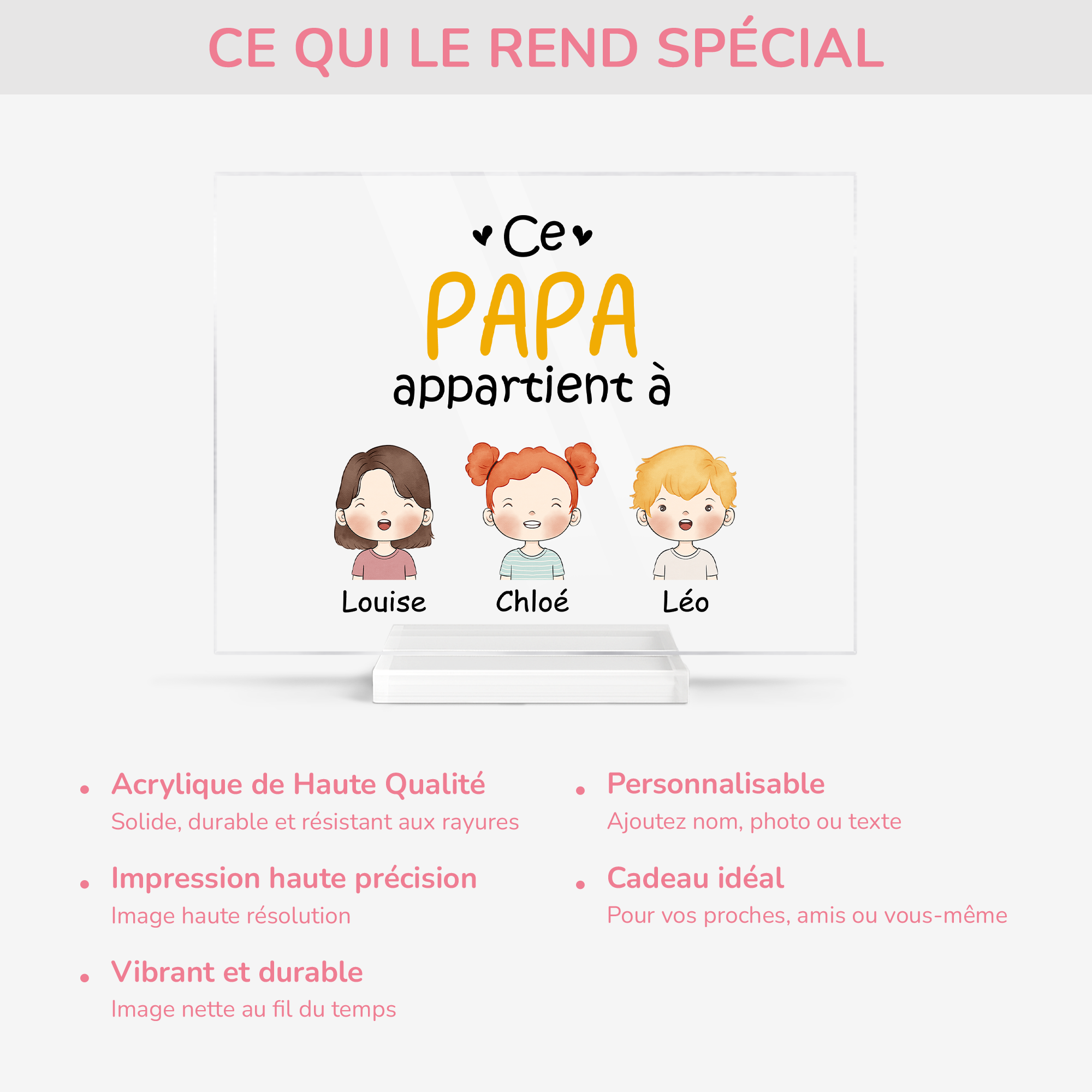 0827RFR5 plaque en acrylique personnalisee ce papa appartient a version pastel 0827r8n8b