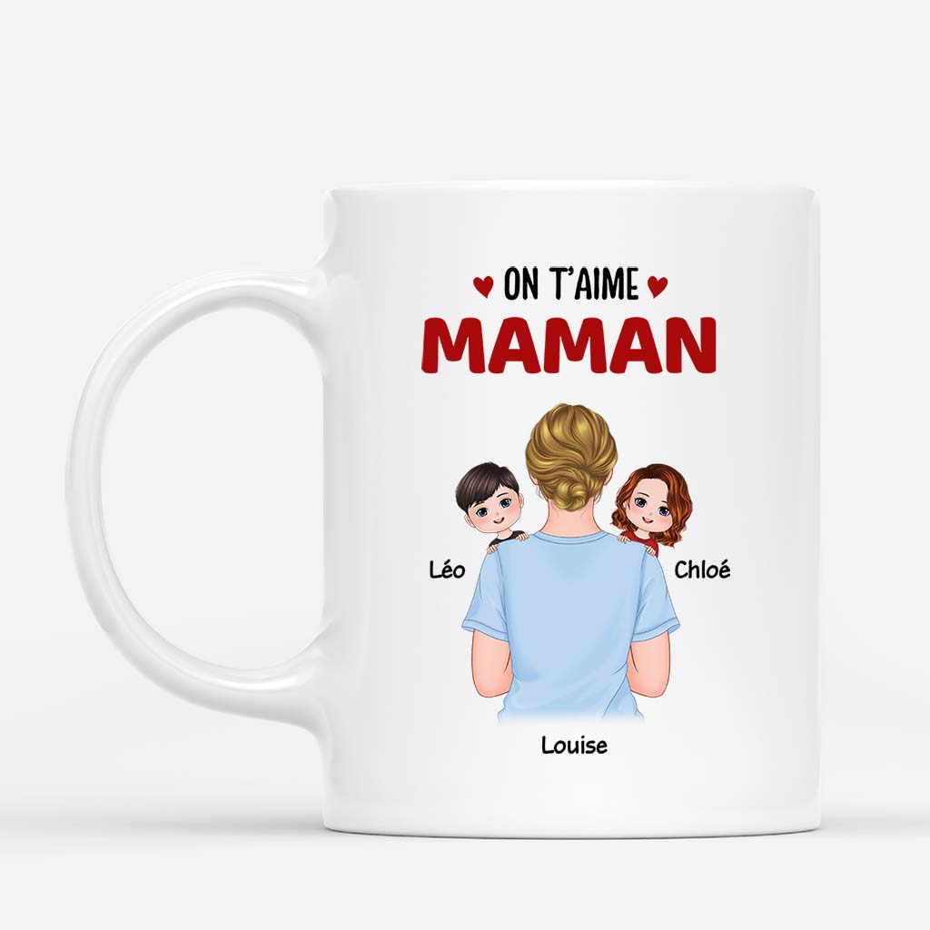 0830AFR1 Cadeau Personnalise T shirt On T Aime Maman Mamie