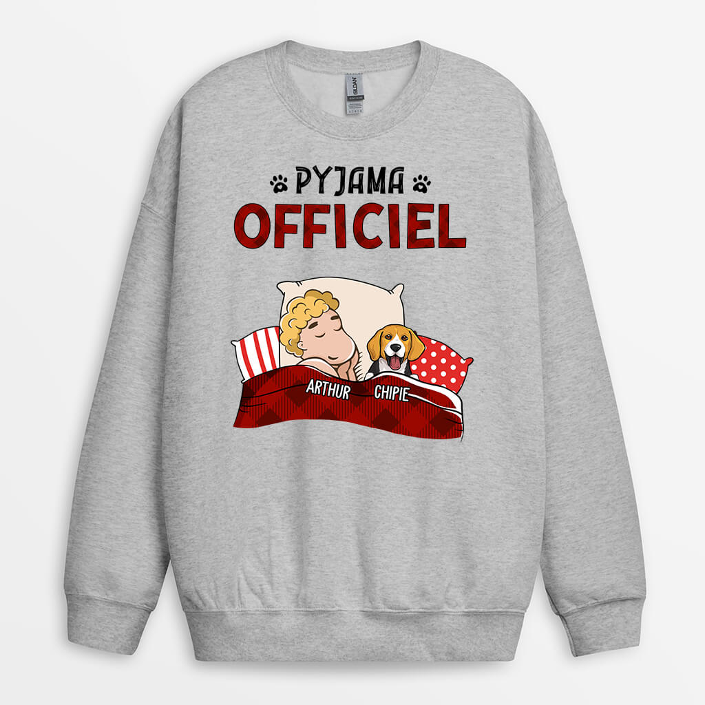 0835WFR2 Cadeau Personnalise sweat shirt Pyjama Amoureux des Chiens_jpg_8b91cc95 410f 4bab 8cc3 8221ce15084d