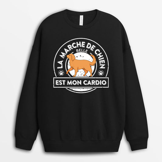 0851WFR1 Cadeau Personnalise Sweat shirt Marche Cardio Amoureux des Chiens