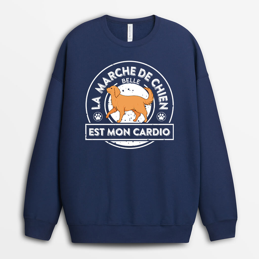 0851WFR2 Cadeau Personnalise Sweat shirt Marche Cardio Amoureux des Chiens_jpg