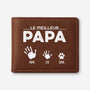 0854JFR1 portefeuille cuir personnalise meilleur papa empreintes de mains 0854jkq0b