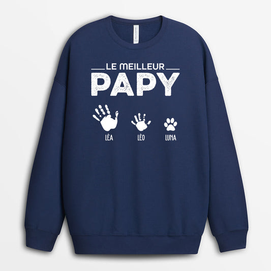 0854WFR1 Cadeau Personnalise Sweat shirt Meilleur Papi Papa