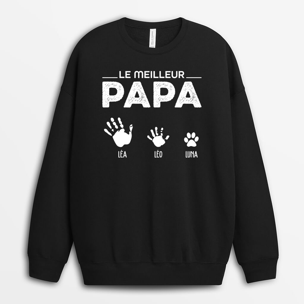 0854WFR2 Cadeau Personnalise Sweat shirt Meilleur Papi Papa_jpg