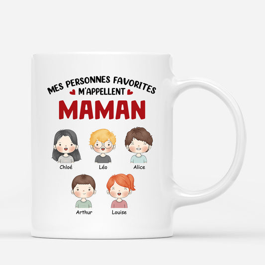 0857MFR1 Cadeau Personnalise Mug Mes Personne Favorites Maman Mamie