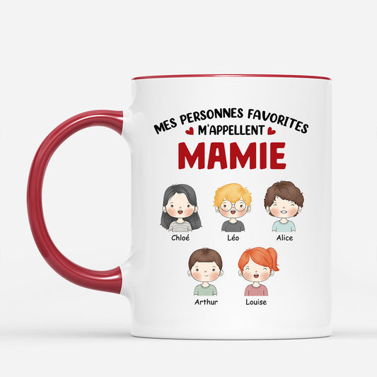 0857MFR2 Cadeau Personnalise Mug Mes Personne Favorites Maman Mamie