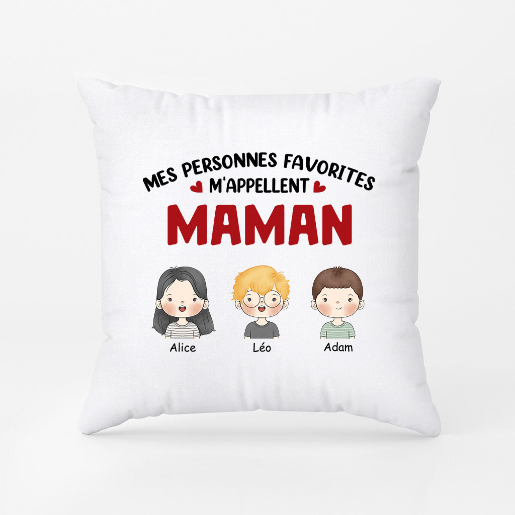 0857PFR1 Cadeau Personnalise Coussin Mes Personne Favorites Maman Mamie