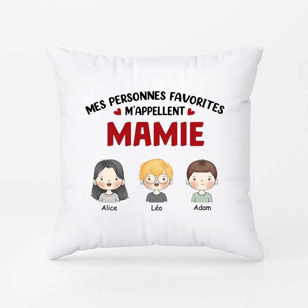 0857PFR2 Cadeau Personnalise Coussin Mes Personne Favorites Maman Mamie