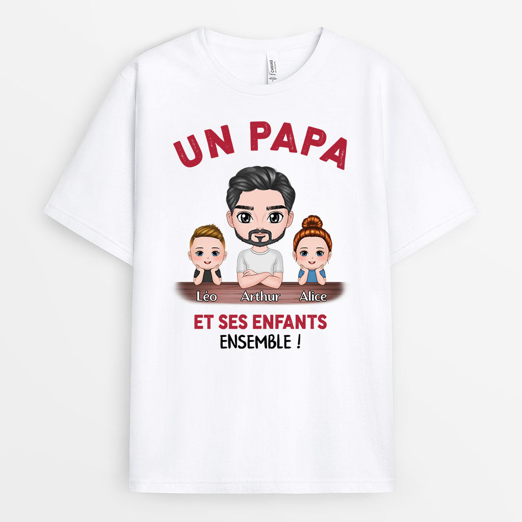 0859AFR1 Cadeau Personnalise T shirt Ensemble Papy Papa