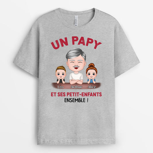 0859AFR2 Cadeau Personnalise T shirt Ensemble Papy Papa