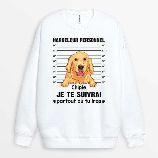 0898WFR2 Cadeau Personnalise Sweat shirt harceleur personnel Amoureux des Chiens_jpg