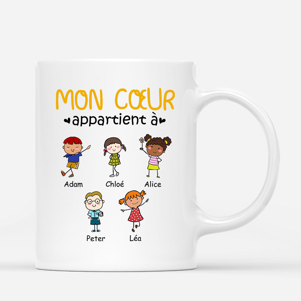 0904MFR1 Cadeau Personnalise Mug Coeur Papa Papy