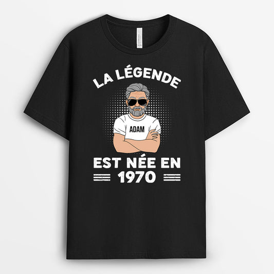 0907AFR1 Cadeau Personnalise T shirt Legende Papa Papy