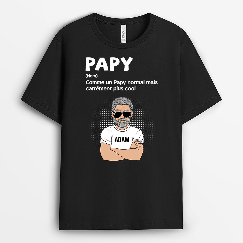 0912AFR1 Cadeau Personnalise T shirt Papa Cool Papa Papy_75c0c759 a3d0 4827 b4ac 8bc8e45721f1