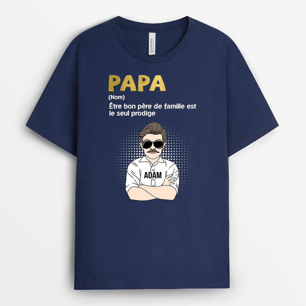 0912AFR2 Cadeau Personnalise T shirt Papa Cool Papa Papy