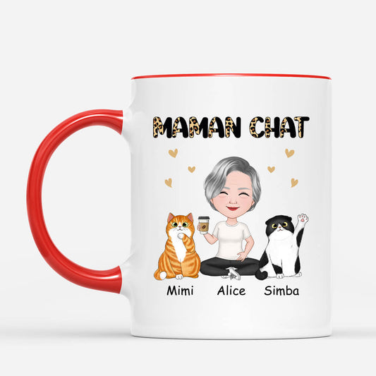 0915MFR2 maman chat leopard cafe mug personnalise avec chats