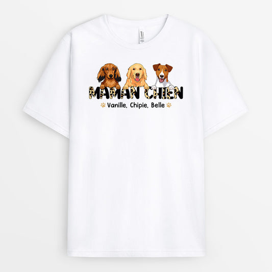 0920AFR1 Cadeau Personnalise T shirt Maman Chien Amoureux des Chiens