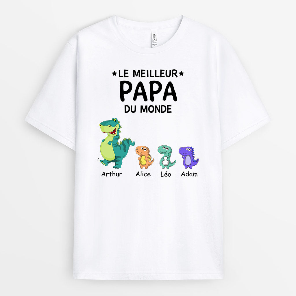 0922AFR1 Cadeau Personnalise T shirt Meilleur Du Monde Papa Papy