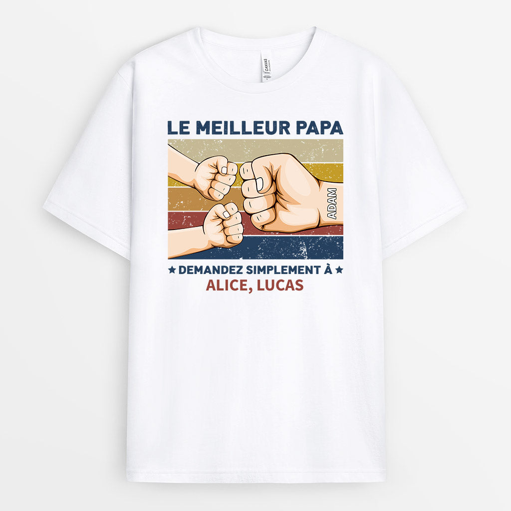 0931AFR1 Cadeau Personnalise T shirt Meilleur Papa Papy