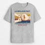 0931AFR2 Cadeau Personnalise T shirt Meilleur Papa Papy