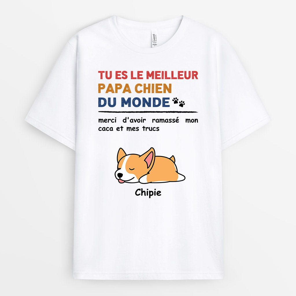 0935AFR2 Cadeau Personnalise T shirt Maman Ramasse Amoureux des Chiens