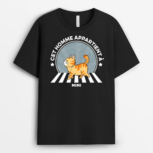 0936AFR1 Cadeau Personnalise T shirt Humain Amoureux des Chats